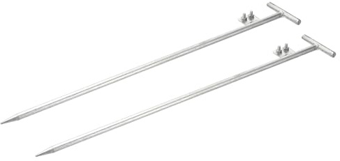 sourcing map 2 Pz Asta di messa a terra zincata a freddo Pin di messa a terra 0,8 m Piastra di saldatura a forma di T Doppio foro di messa a terra Palo per antenna parabola satellitare recinzione
