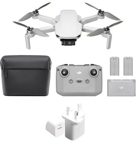 DJI Mini 4K Fly More Combo, Drone with 4K UHD Camera for Adults, Under 249 g, 3-Axis Gimbal Stabilization, 10km Video Transmission, Auto Return, 3 Batteries for 93-Min Max Flight Time, QuickShots