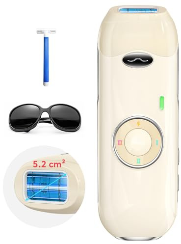 Haarlosy IPL Laser Hair Removal Device for Women and Men At Home Use with 22J, Lazer Hair Remover with 5.2cm² Fast Coverage and Dual Flash, 9 Levels for Upper Lip Bikini Line Leg and All Body, Khaki
