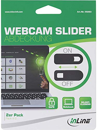 InLine 55263 Webcam Slider Abdeckung, schwarz, 2er Pack