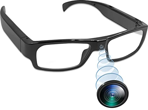 ZGSZ Lunettes Caméra Espion, Lunettes sans Trou Caméra Cachée HD 1080p Sportive Mini Cam avec Enregistrement/Prise de Photo/Vidéo Intérieur et Extérieur