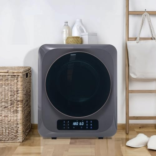 Merax Mini Trockner, Klein Wäschetrockner, Ablufttrockner mit 5 Programme, Wandmontierbar Ablufttrockner, Überhitzungsschutz und Mehrfachfiltration, 850W, 2,5 KG, Betriebszeit bis 130 Minuten, Grau