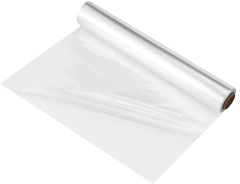 3 Mil Dicke Klare Cellophanfolie,86CM x 30M (43 cm nach der Faltung) Klare Cellophan Rolle,Transparent Geschenkfolie Groß,Geeignet für Anlässe wie Valentinstag, Weihnachten, Hochzeiten usw