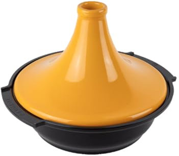 PEUGEOT - Tajine-Topf aus Keramik - 30 cm - Für alle Herdarten geeignet, einschließlich Induktion - Französiches Know-How - Safrangelb