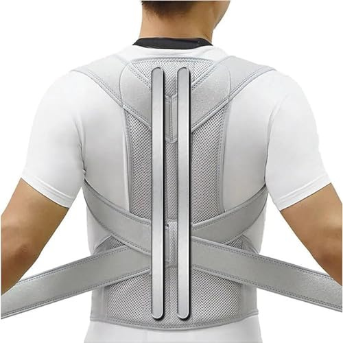 XS À 5XL Grande Taille Ceinture De Soutien Dorsale Respirante for Homme Et Femme Correcteur De Posture Soulagement De La Douleur Correction du Dos Bossu(Silver,5XL)