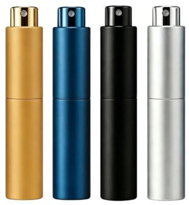 Påfyllningsbar parfym Atomizer - 4-pack bärbar sprayflaska set Fickstorlek | Bärbar parfymspraybehållare, läckagetät pumpflaska med dimma | Fickstorlek Tom Kölnhållare för kvinnor män resor
