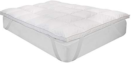 Pikolin Home - Comfort Plus Topper, 9 cm, mit Federn gefüllt, atmungsaktiv, großartiges Liegegefühl, Down Proof- Behandlung und waschbarer Bezug
