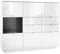 Vladon Highboard Sideboard Metro V2, Made in Germany, Korpus in Weiß Hochglanz/Fronten in Weiß Hochglanz mit Einsatz in Schwarz Hochglanz