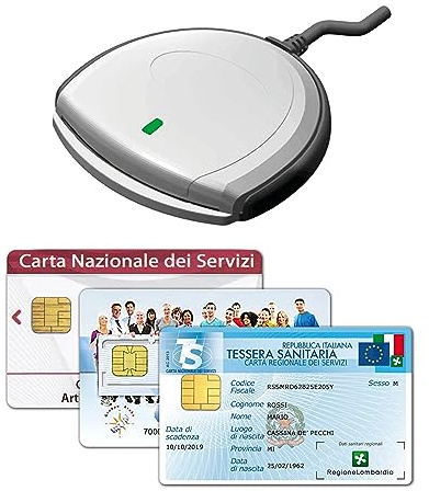 SCR3310 V2.0 - NUOVO Lettore USB per la tessera Sanitaria Carta Nazionale dei Servizi TS-CNS, attivazione SPID, Firma Digitale, Accesso al fascicolo Sanitario FSE, Plug & Play