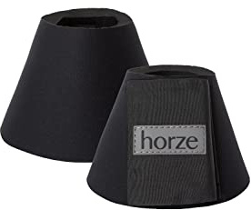 HORZE Pferde Hufglocken ProBell, Springglocken mit Klettverschluss, 2er Set, Schwarz, XXL