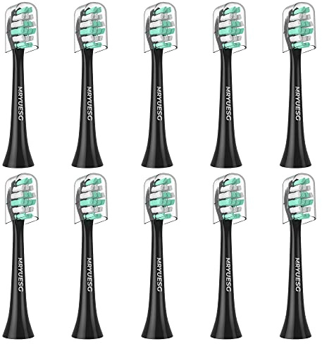 MRYUESG Replacement Heads Compatible with Philips Sonicare 10 Pack, Electric Tooth-Brush Head for Phillips, Black