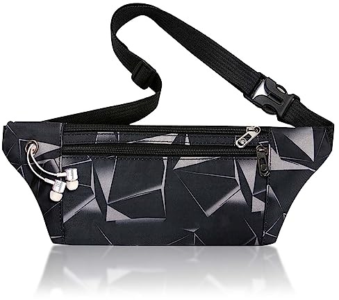 GWAWG Cinturón de dinero para viajar - Bolsa de seguridad oculta para tarjetas y pasaportes - Material transpirable RFID - Protege tu dinero en efectivo, Black, moda