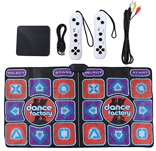 MUNEFE Tappetino da Ballo Doppio per Musica, Tappetino da Ballo Elettronico Pieghevole Illuminato, Gioco di Tappetino da Ballo Sportivo TV con Cavo AV per di Compleanno