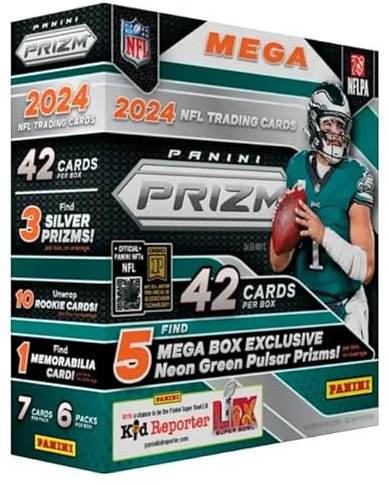 2024 Panini Prizm Football Trading Card Mega Box - 42 Football Cards per Box