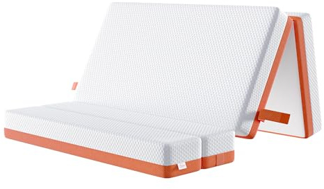 TeQsli Folding Mattress, 15cm Small Double Foldable Mattress, Memory Foam with Removable Washable Cover, for Guest Sofa Bed, Camping, Travel (120x190x15cm)
