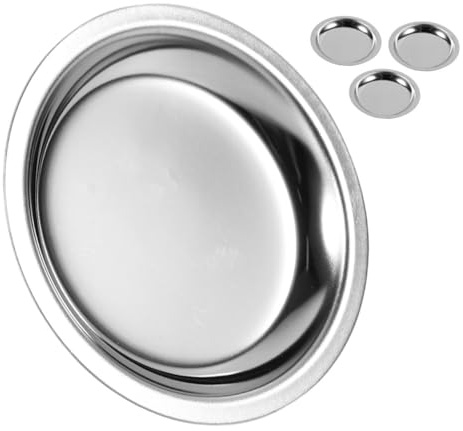Piattino per Bustina da Tè Rotondo in Acciaio Inox 4 Pezzi
