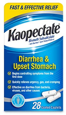 Kaopectate Multi-Symptom Anti-Diarrheal & Upset Stomach Reliever, 28 Caplets, Anti Diarrhea Caplets