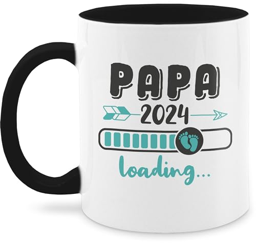 Tasse Tassen 325ml - zum - Papa 2025 loading I Papa Geschenk werdender Vater Geschenk Vatertag - 325 ml - Schwarz - 2022 vatertagstasse vatertagsgeschenk schwanger kaffeetasse schwangerschaft