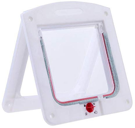 LEDDP Chatiere Isolante Chatiere pour Chien Pet Porte Petit Chat Rabat Volet Porte pour Chien Chatières pour Portes en Bois Chatières pour Portes White
