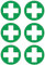Daged 6 x Ø4 cm Aufkleber Medizinschrank Verbandskasten ISO 7010 Gebotszeichen Hinweiszeichen Sicherheitszeichen Sticker MT-026
