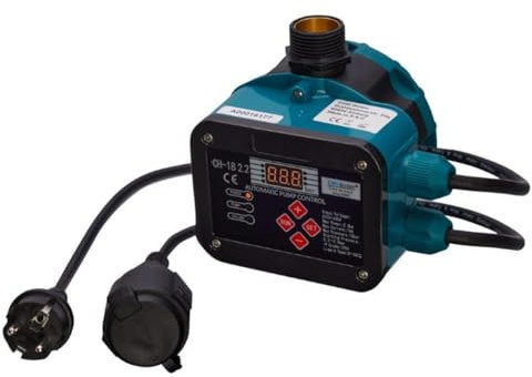 CHM GmbH® Pumpensteuerung Druckschalter (EIN- und Abschaltdruck einstellbar) mit Trockenlaufschutz für Pumpen bis 2,2 Kw