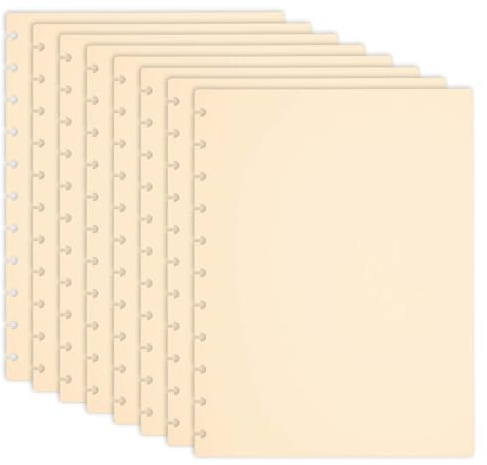 PATIKIL 4 Pares De Cubierta De Cuaderno Discbound, Tamaño Carta 8.74 x 11.26 Cubierta De Planificador PP Disc Para Arc Notebook Happy Planner Producto De Oficina, Beige