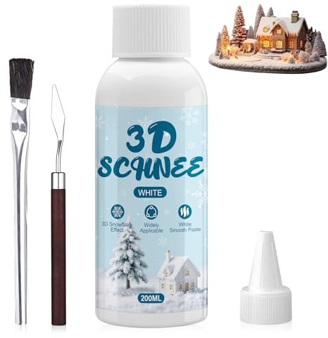 SHOPPGO 200ML Pasta Neve per Decoupage, Neve di Cristallo, Neve Artificiale per Decorazioni, Neve Finta per Decorazioni, Decorazioni Natalizie e Modellismo di Scene Innevate