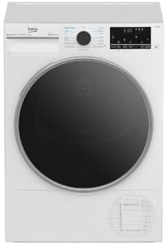 Beko BT96DBS Asciugatrice 9kg, Classe A, Linea Estetica Beyond, motore inverter, Display digitale XL, colore Bianco, oblò Nero, WIFI