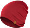 menique Merinowolle Beanie Damen, Laufmütze für Damen und Herren Thermo Funktionsmütze Unisex Doppelschicht Schlafmütze Atmungsaktive Kopfbedeckung für Laufen Skifahren Radfahren Königskirsche Rot