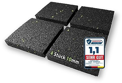 CLARE Premium Schwingungsdämpfer als Waschmaschinenunterlage und Vibrationsdämpfer | Antirutschpads | weniger Lärm und Bewegung | Antivibrationsmatte für Lautsprecher, 3D-Drucker | 4 Stück 10mm