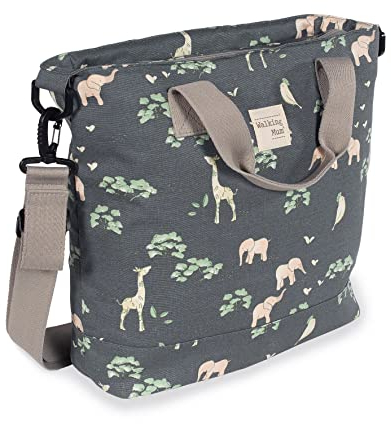 Walking Mum. Baobab Wickeltasche für Kinderwagen, vielseitig einsetzbar, mit kurzen Griffen und langem Tragegriff, Anthrazit, 41 x 36 x 13 cm (36291)