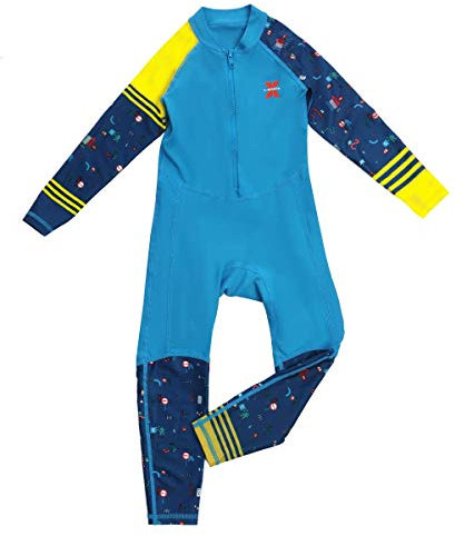 Niños Niñas Manga Larga Neopreno Cálido Traje de Buceo Bañador Bebe Niños Anti UV Surf Buceo Piscina Traje de Baño de Longitud Completa UV UPF 50+ Protección Solar Azul 2-3 Años