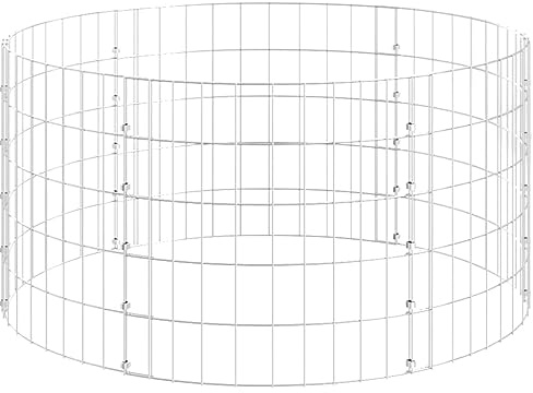 vidaXL Poteau à Gabion Circulaire Panier de Gabion Jardinière de Jardin Bac Plantes Terrasse d'Extérieur Acier Galvanisé Ø100x50 cm