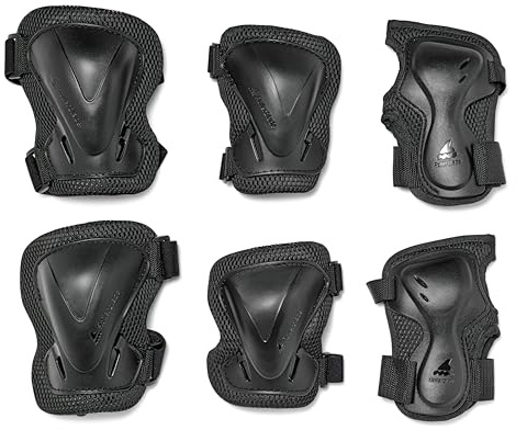 Rollerblade EVO PRO Gear 3 Pack, Inline-Skate Schonerset - Inliner Protektoren für Ellbogen, Knie und Hand für Damen und Herren, Unisex, Schwarz, XL