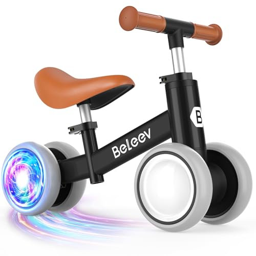 BELEEV B3 Kinder Laufrad ab 1 Jahr mit Verstellbarem Sitz & Lenker, LED-leuchtende Räder Lauflernrad für 10-36 Monate Baby, Balance Bike ohne Pedal für Jungen Mädchen, Geschenke für 1 Jahre Kleinkind
