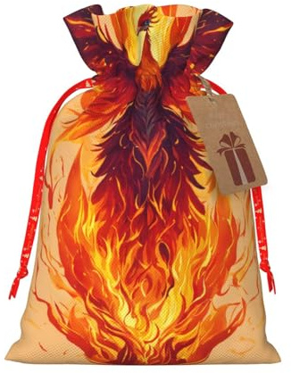 Bolsas de regalo con cordón de Navidad con estampado de fénix, saco festivo de Navidad, fiesta de cumpleaños, embalaje de regalo