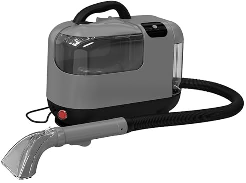 KRYANFEN Nettoyeur Tapis Shampouineuse Vapeur 1200W 13000Pa 60-70℃ Eau Chaude, avec Busette de Nettoyage Principale, pour Tapis/Escaliers à Domicile, Familles avec Animaux 220V-Grey