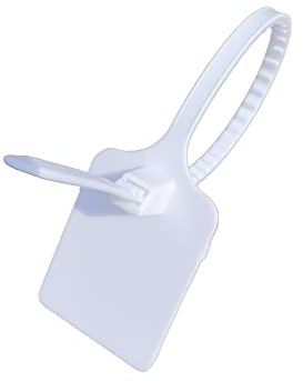 LavaRose Cable Ties - Heavy Duty Plastic Tags with 70mm Labels - White Zip Ties, 27cm Long - Waterproof, 50 Pack