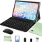 Oangcc Tablet 10 Pollici Android 13 OS Tablets con 5G WiFi, 12GB+128GB(TF 512GB/1TB), Octa-Core, Processore 2.0 GHz, 8000mAh, Schermo Widget, Controllo Parentale, Tablet con Tastiera+Mouse - Verde