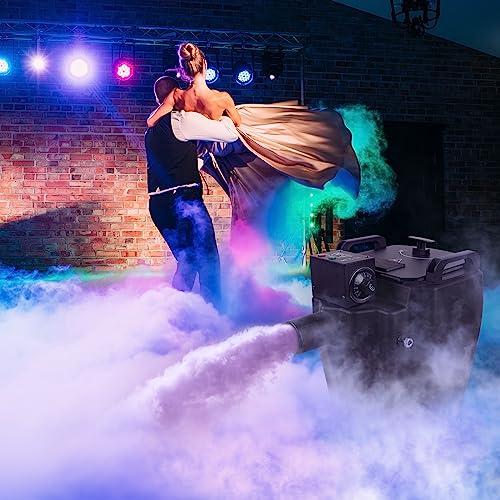 PRUJOY 3500W DJ Stage Effect Low Smoke Machine with Tube,Dry Ice Fog Machine, Adjustable Temperature, Stage Fogger, Dry Ice Low Lying Fog Machine