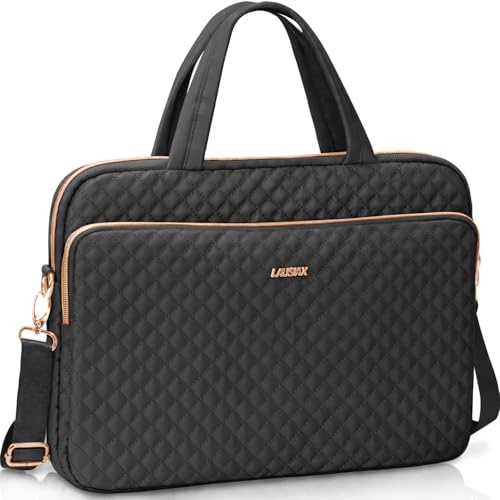 Lausiax Laptop Case Bag 15 15.6 16 inch for Women Men Compatible with 15/16 MacBook Pro/Air M5/M4/M3/M2/M1, HP OmniBook Pavilion, Surface Laptop, ASUS VivoBook, XPS 15, Lenovo, Acer, Samsung, Black