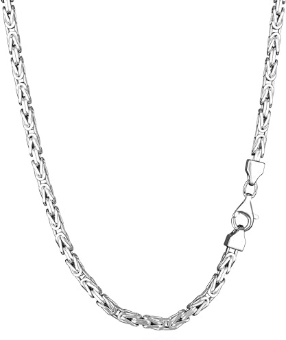 NKlaus cadena de rey 3,1mm cadena de plata de ley 925 pulsera de rey sólido hombres 21cm 3437