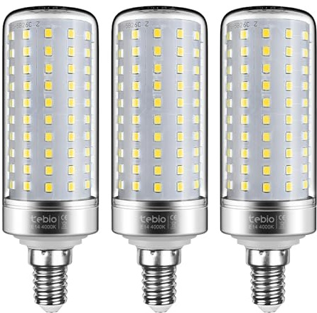 Tebio Argento Mais lampadine LED E14 Luce Naturale 4000K 25W Small Edison Screw Equivalente a 200W 2500LM Non-Dimmerabile, 3 pezzi