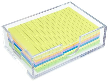 WORHE 4x6 Acrylic Memo Pad Holder, Desk Post it Holder, Clear Sticky Note Dispenser, 4x6 Acrylic Notepad Holder Desk Organizer for Office Home School