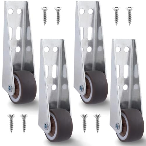 Deozu 4 Pcs Rubber Low Profile Casters, 0.8, Silver
