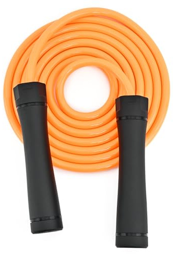 Weighted Jump Rope for Men & Women - 1LB Heavy Adjustable Skipping Rope, 10mm PVC with Ball-bearing for Speed, Cardio, Boxing, CrossFit - Tangle Free, Home & Gym Workout Fitness, Orange