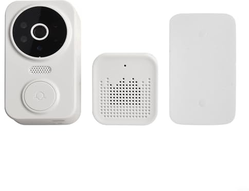 Timbre inalámbrico inteligente de video con intercomunicador de audio bidireccional, soporta 2 4G para WiFi, monitoreo remoto y comunicación a través de la aplicación de teléfono móvil (blanco)