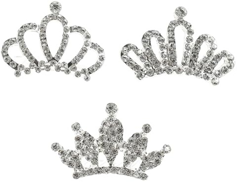 Sewroro 3 Pièces Peignes à Cheveux Couronne pour Fille en Alliage Argenté, Confortables et Doux Peau, pour Mariage et Photo Plusieurs styles