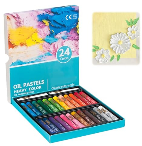 Oil Pastels Set of 26 Colors, Soft Oil Pastels for Art Painting, Blending | Smooth Oil Crayons Pastel for Artists Hobbyists Beginners, Professional Art Supplies for Classroom Home Painting Drawing