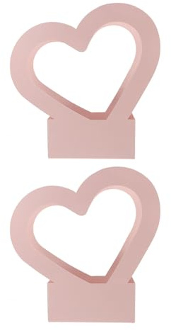 NULYLU Boîte D'emballage en Papier pour Fleurs Fraîches, Lot de 2 Pièces de Cœur Poignée, pour Mariage et Composition de Fleur